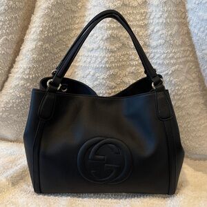 Gucci Soho Black Pebbled Leather Shoulder Bag (or Tote)